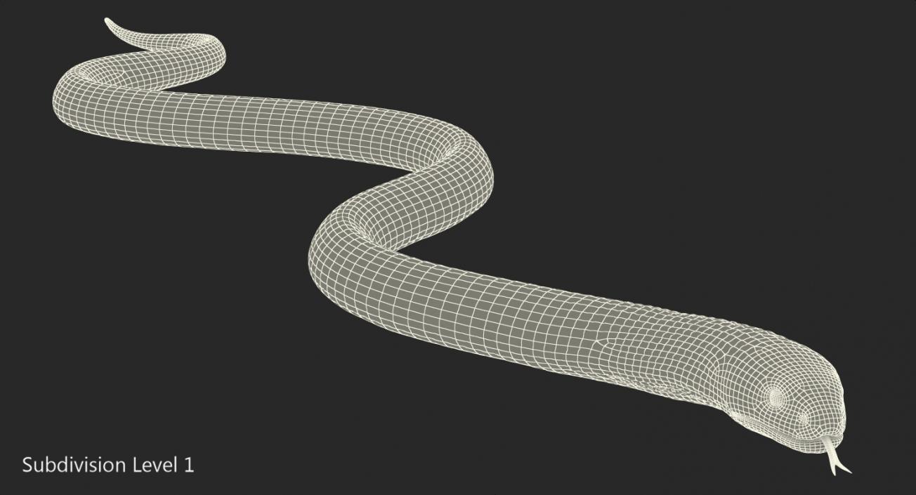 3D Beige Cobra Snake Crawling