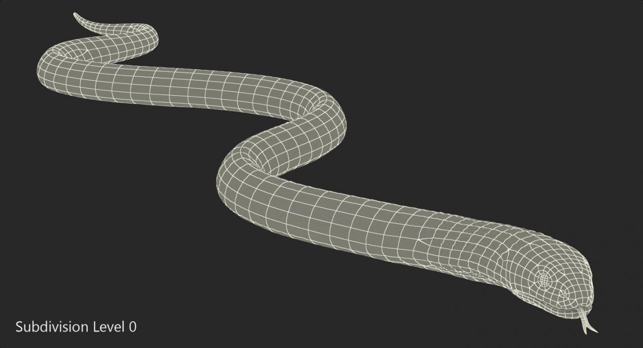 3D Beige Cobra Snake Crawling