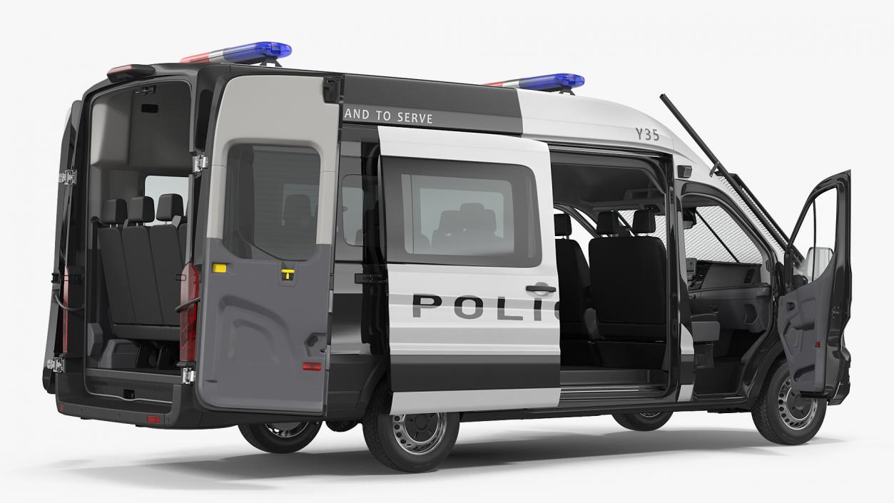 3D model Ford Transit Police Van 2020 Rigged