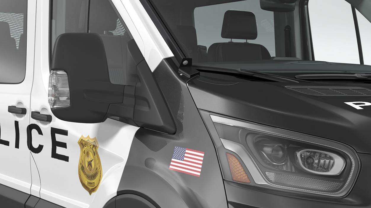 3D model Ford Transit Police Van 2020 Rigged