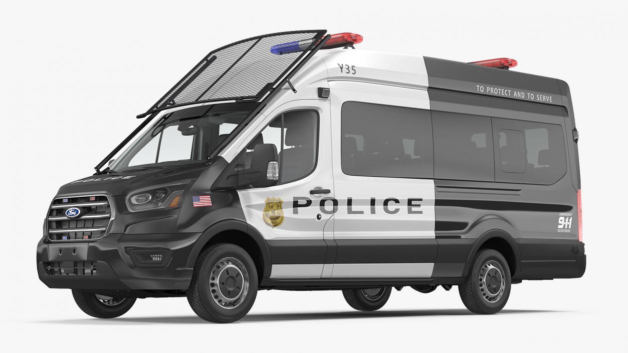 3D model Ford Transit Police Van 2020 Rigged