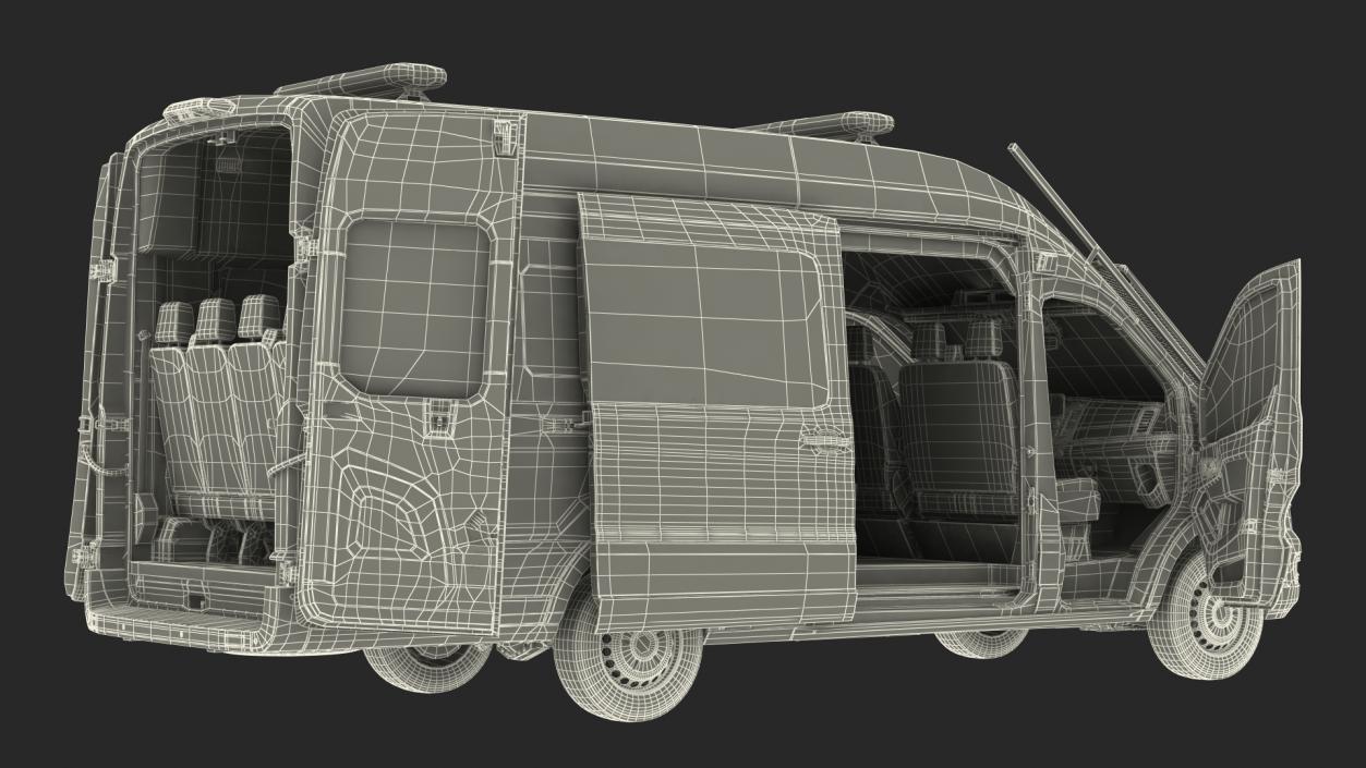 3D model Ford Transit Police Van 2020 Rigged