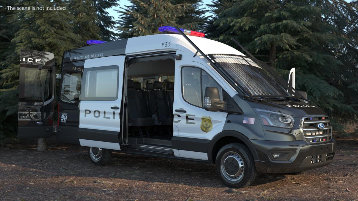 3D model Ford Transit Police Van 2020 Rigged