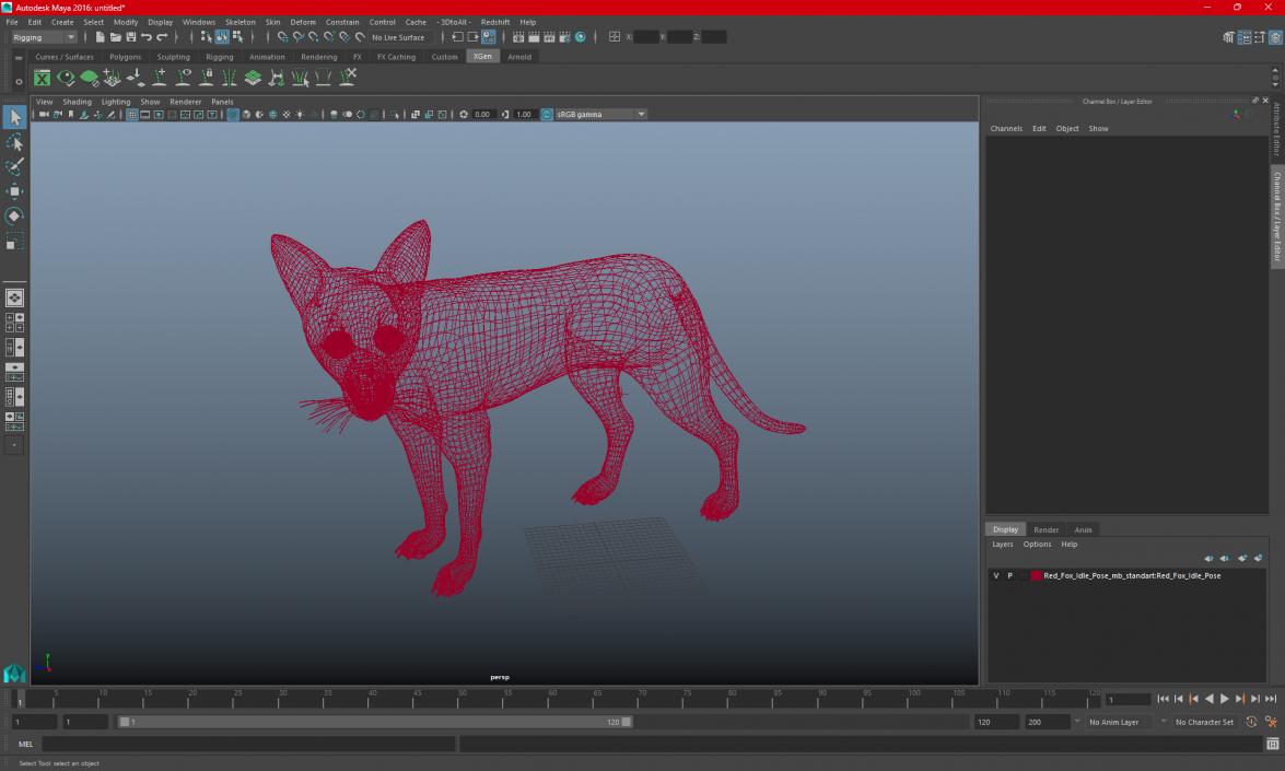 Red Fox Idle Pose 3D