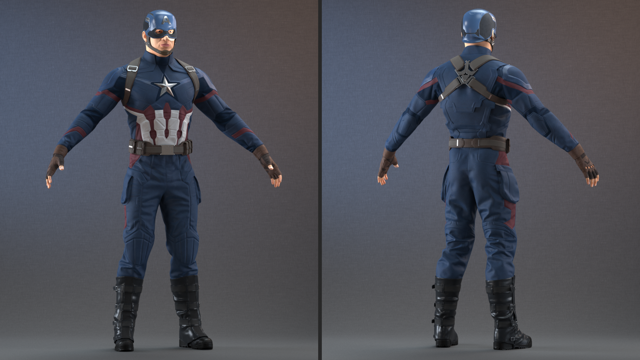 3D model Captain America Character