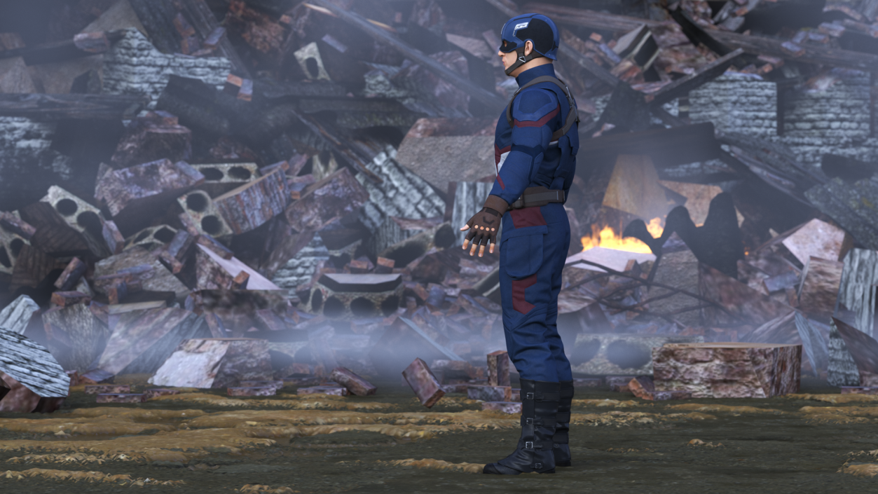 3D model Captain America Character