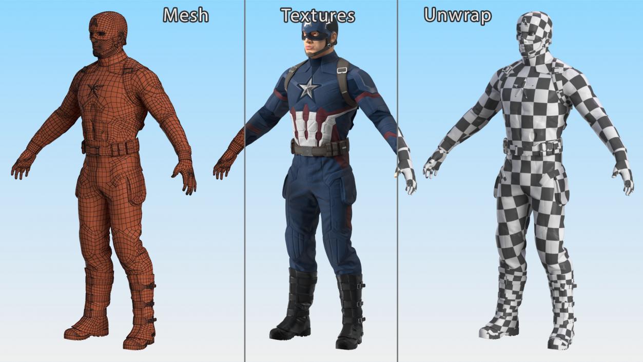 3D model Captain America Character