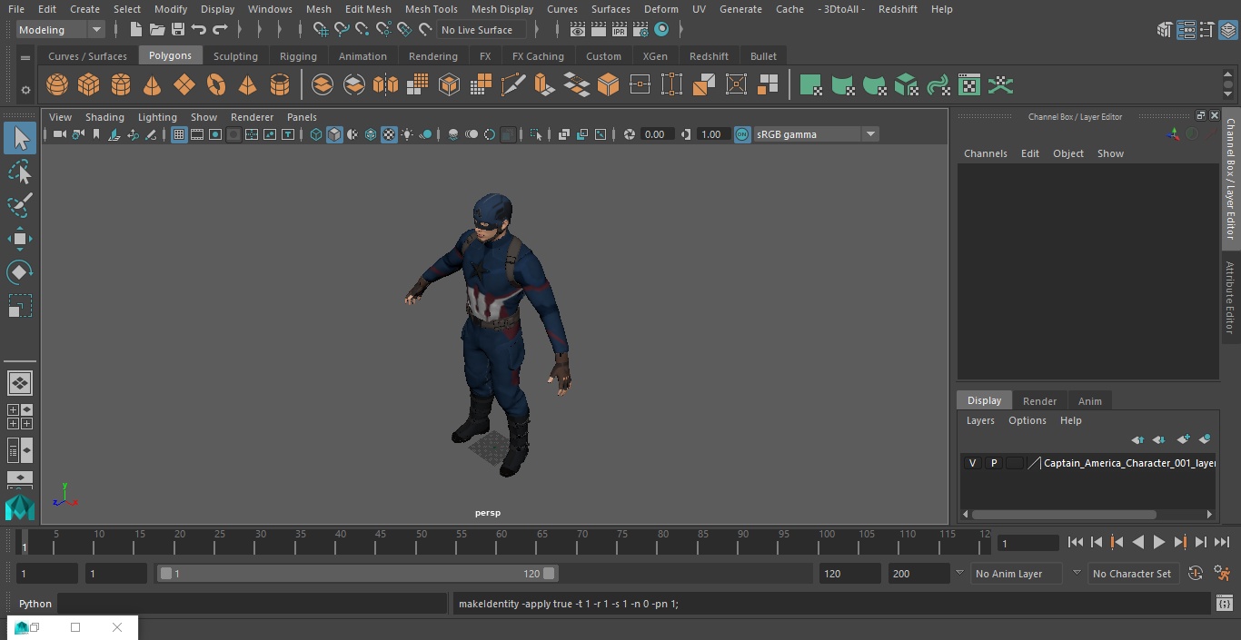 3D model Captain America Character