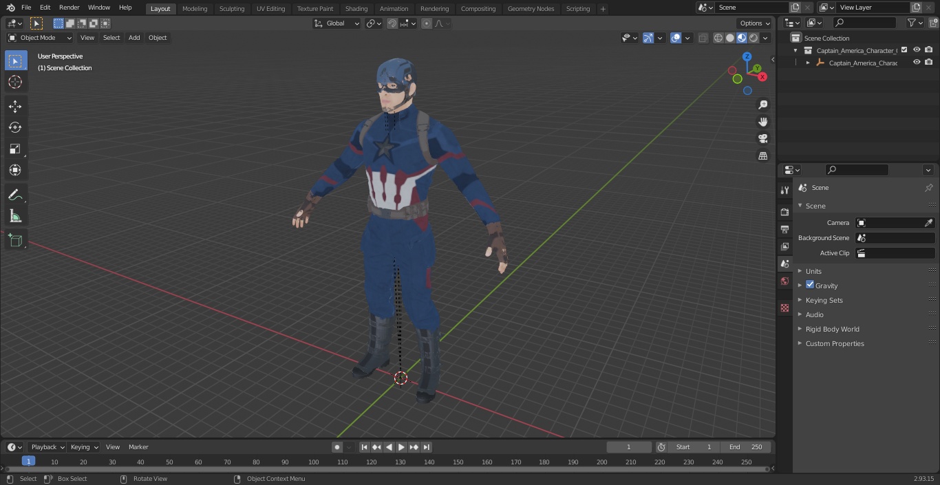 3D model Captain America Character