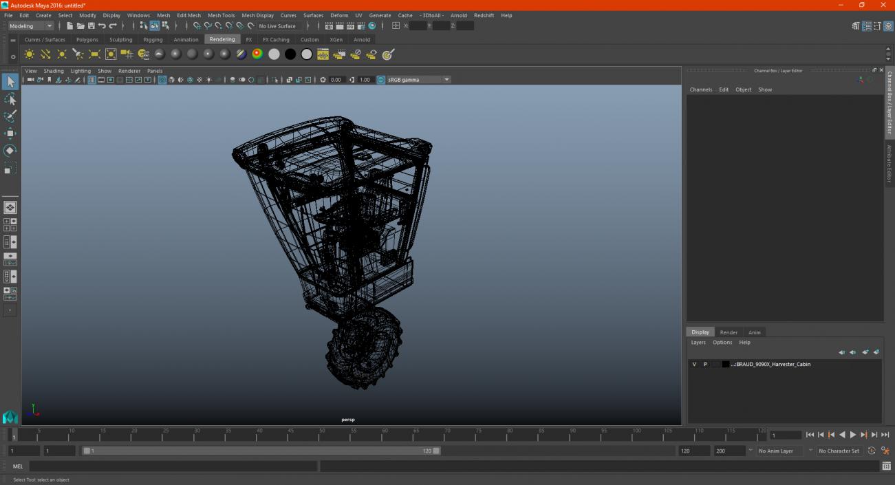 BRAUD 9090X Harvester Cabin 3D