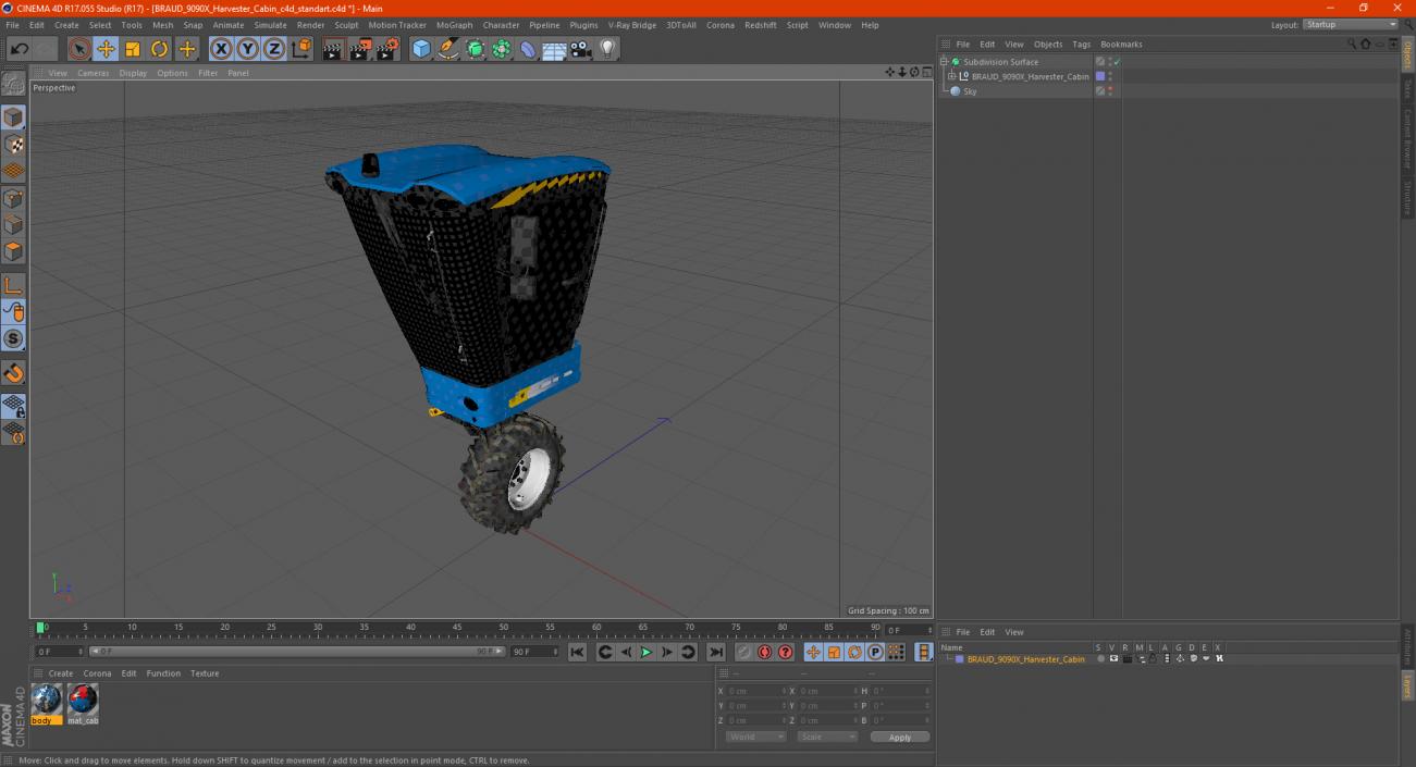 BRAUD 9090X Harvester Cabin 3D