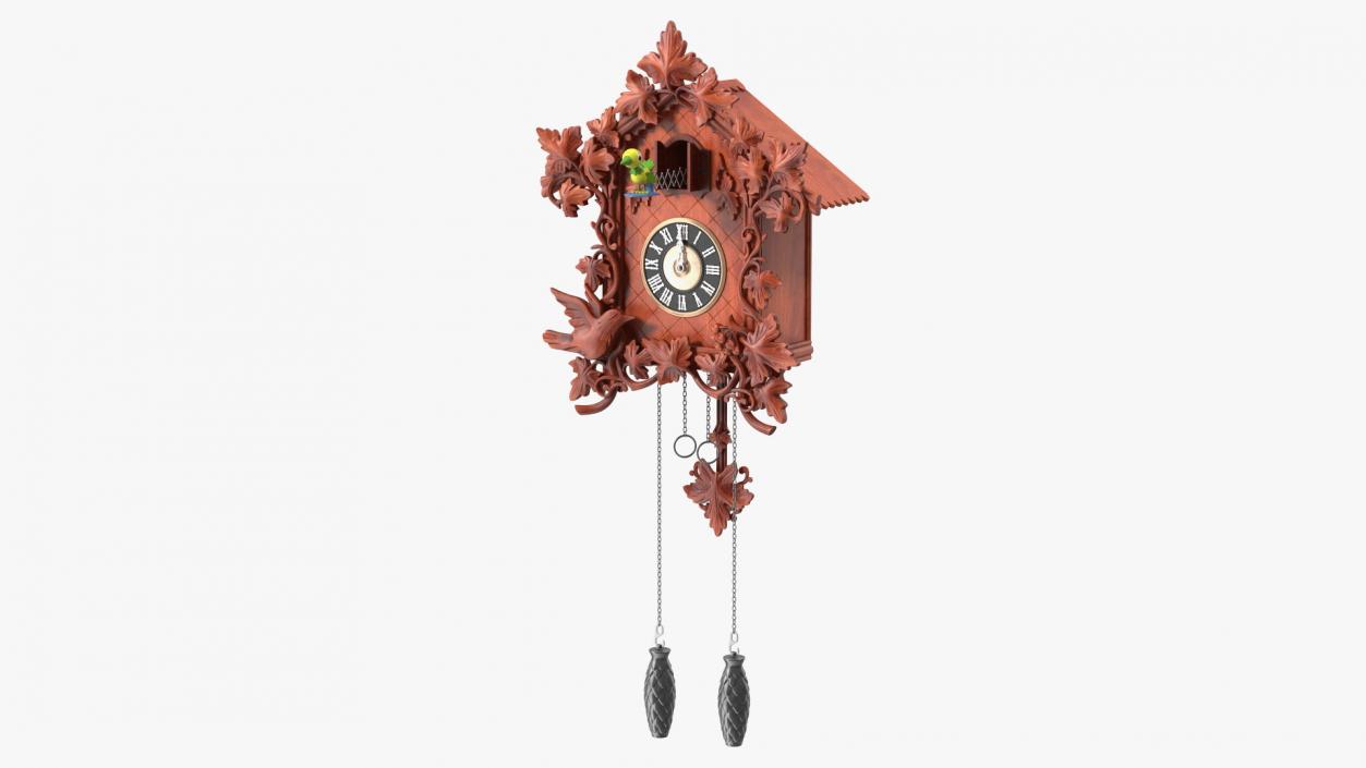 3D Wooden Cuckoo Clock Red model