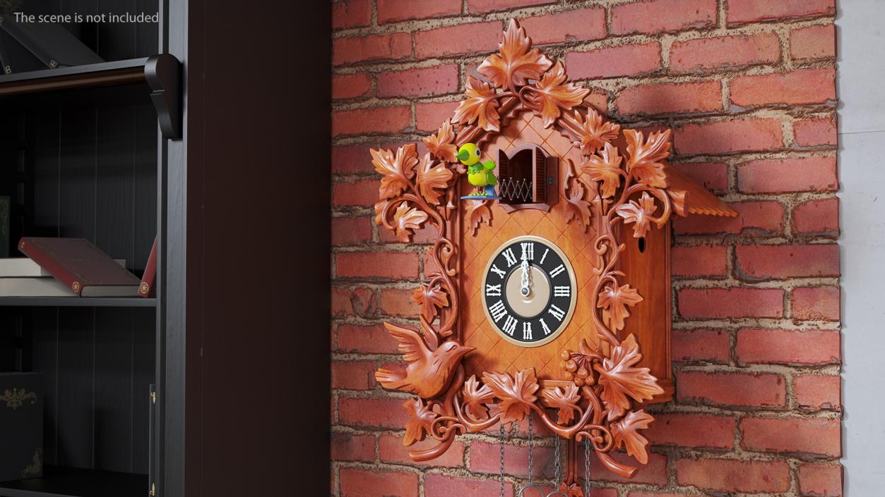 3D Wooden Cuckoo Clock Red model