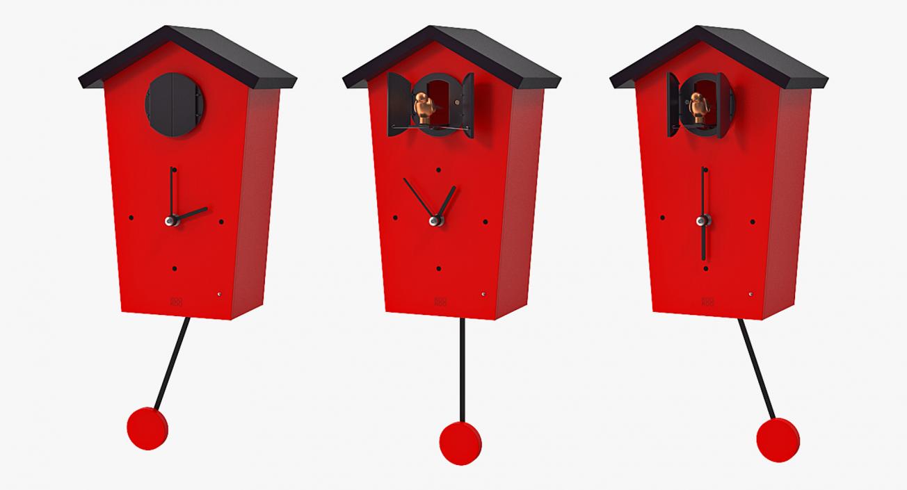 3D Rigged Cuckoo Clocks Collection