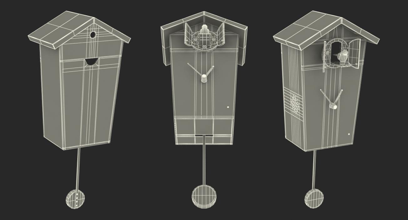 3D Rigged Cuckoo Clocks Collection