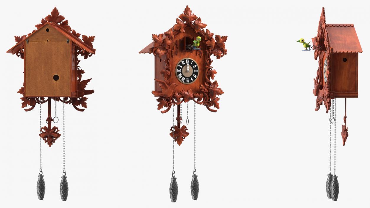 3D Rigged Cuckoo Clocks Collection