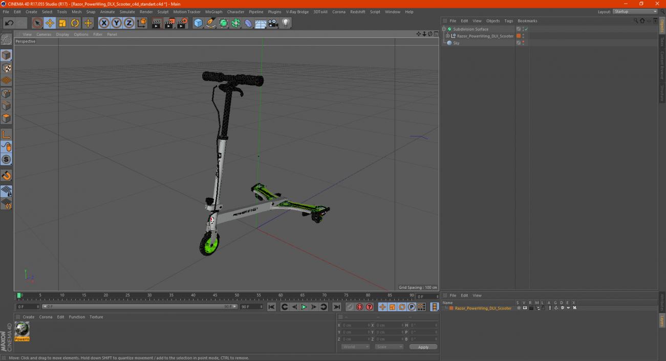 Razor PowerWing DLX Scooter 3D