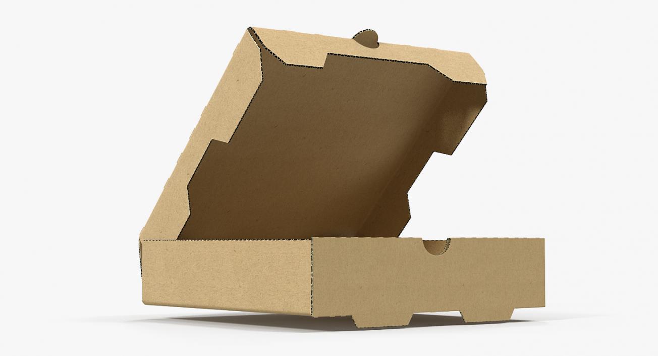 Small Pizza Box Opened 3D