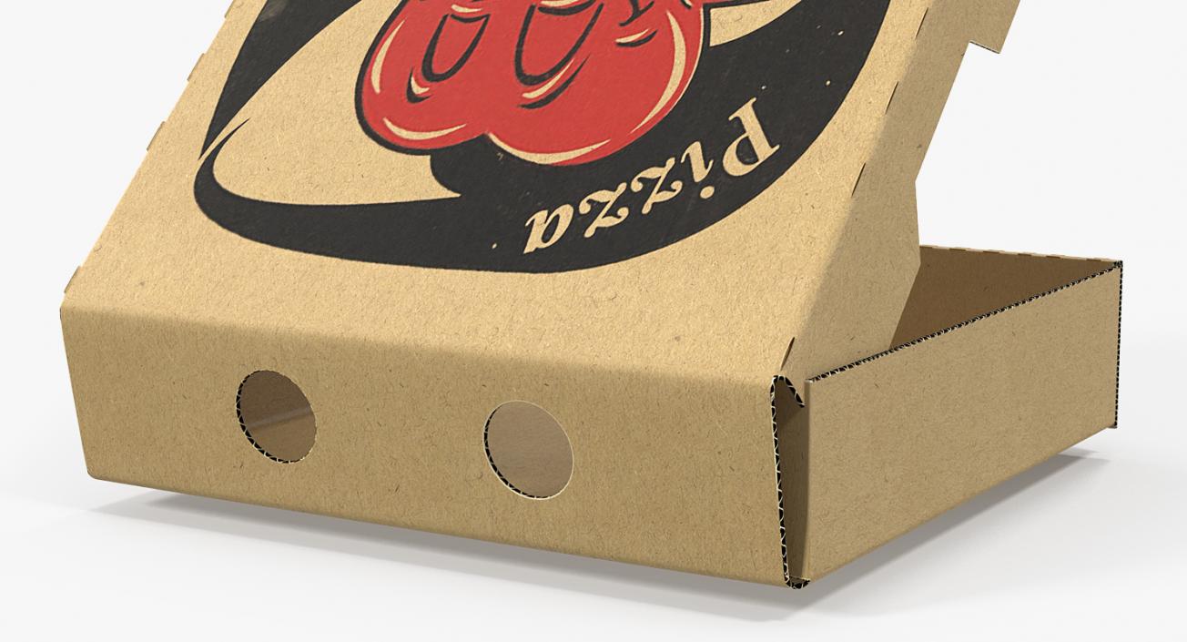 Small Pizza Box Opened 3D