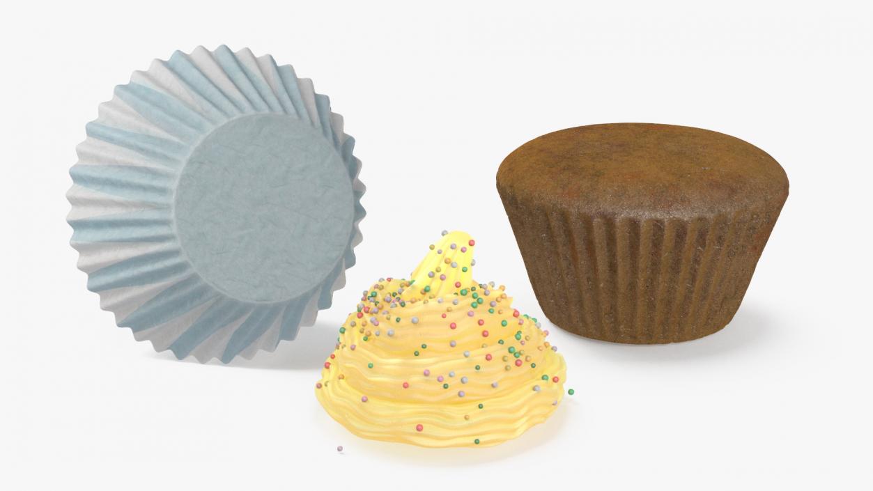 Muffin with Sprinkles in Plastic Container 3D