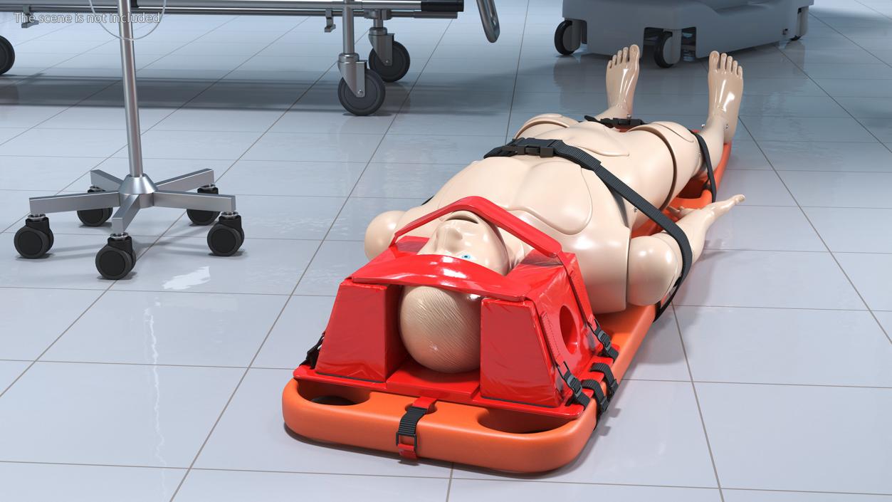 3D model Spinal Board Stretcher with Manikin