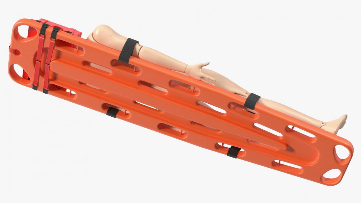 3D model Spinal Board Stretcher with Manikin