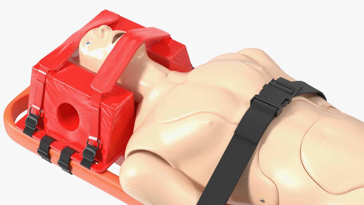 3D model Spinal Board Stretcher with Manikin