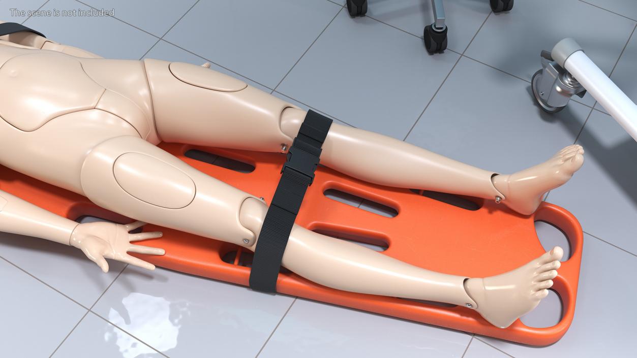 3D model Spinal Board Stretcher with Manikin