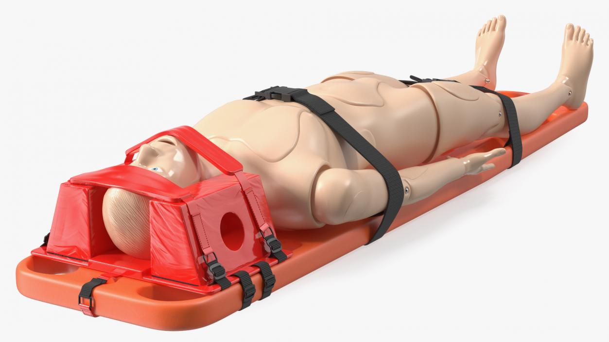 3D model Spinal Board Stretcher with Manikin