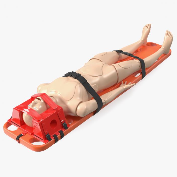 3D model Spinal Board Stretcher with Manikin