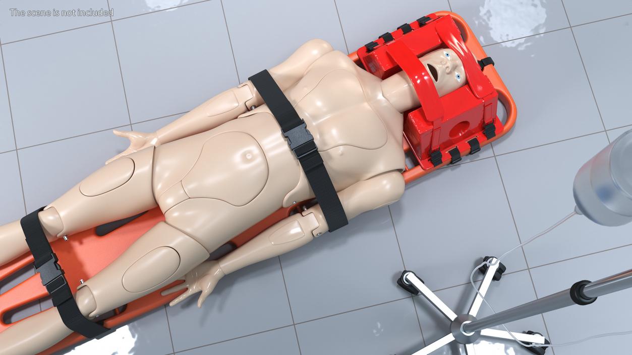 3D model Spinal Board Stretcher with Manikin