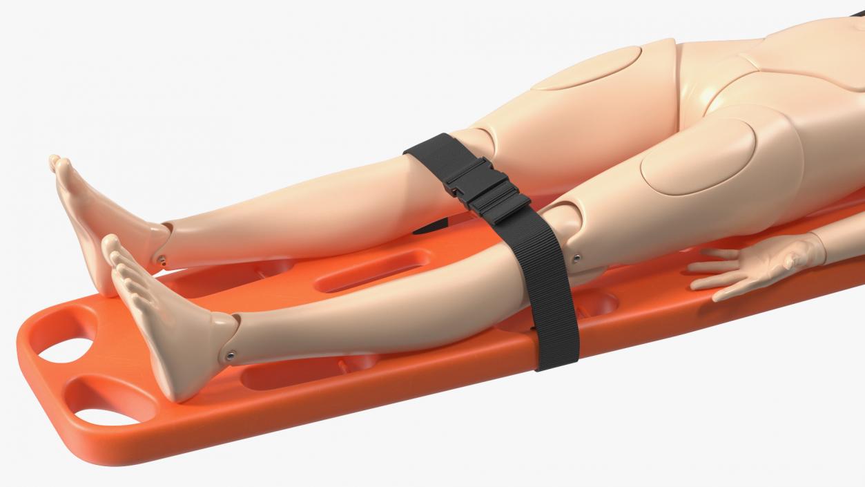 3D model Spinal Board Stretcher with Manikin