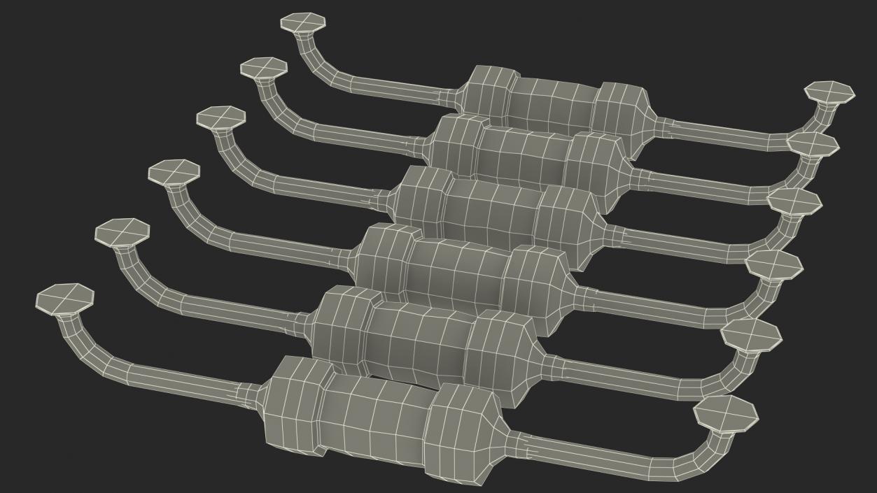 Axial Lead Metal Film Resistors Soldered Set 3D model