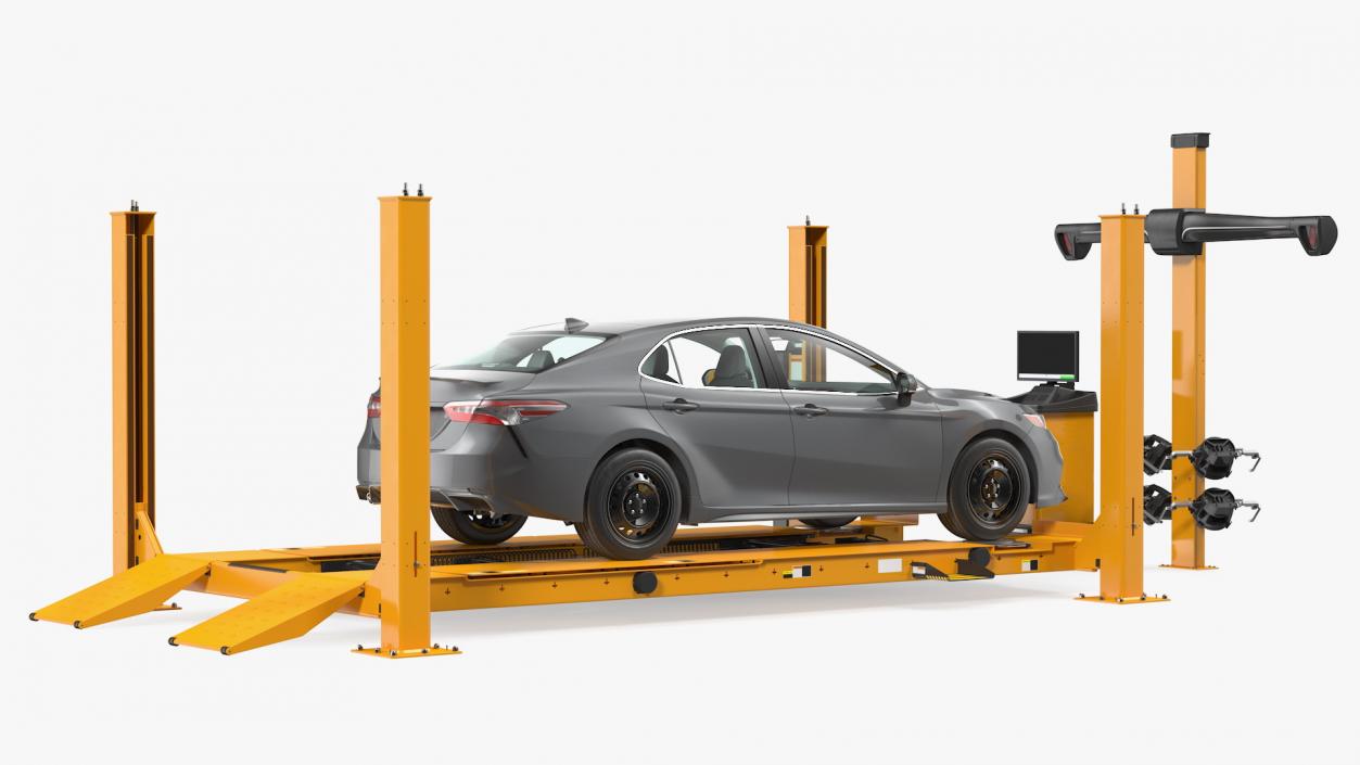 Wheel Alignment Equipment with Car 3D model