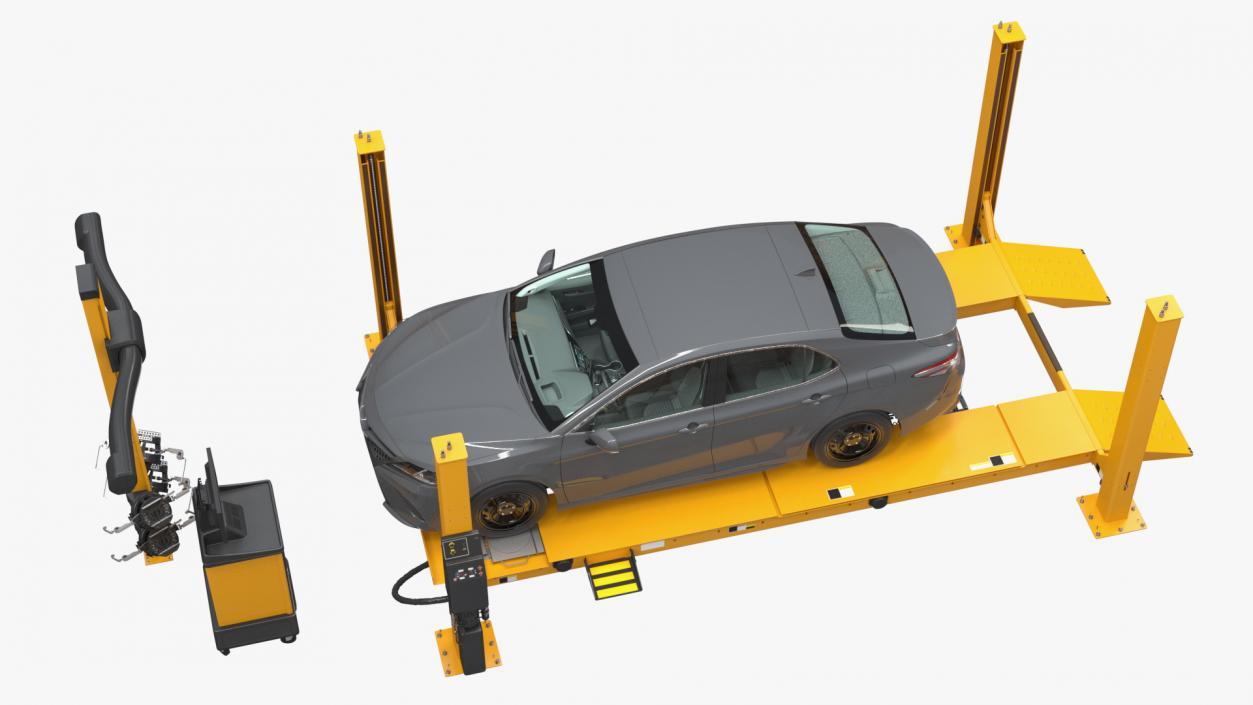 Wheel Alignment Equipment with Car 3D model