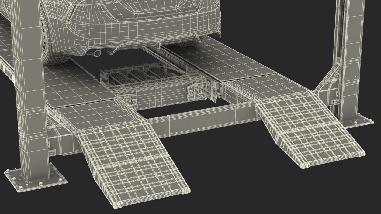 Wheel Alignment Equipment with Car 3D model