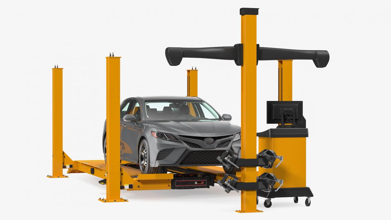 Wheel Alignment Equipment with Car 3D model