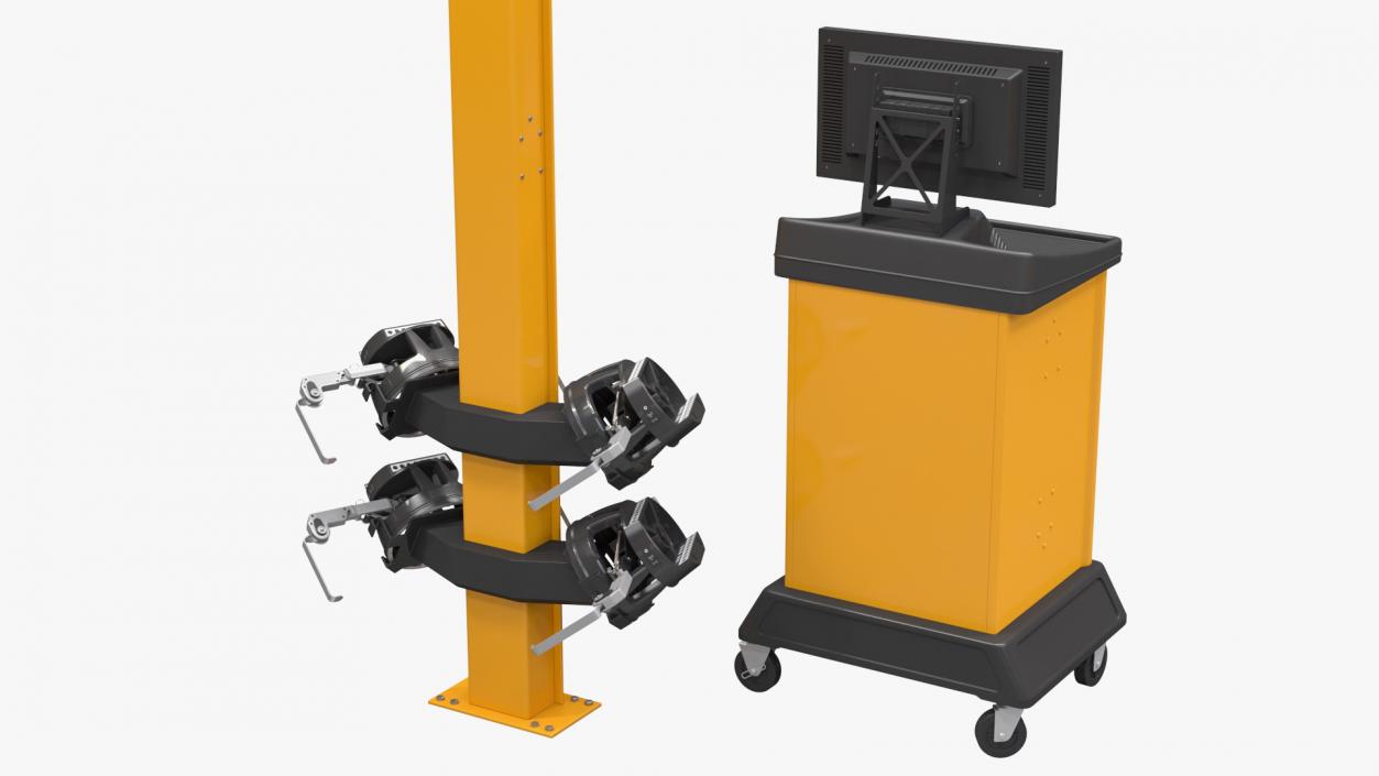 Wheel Alignment Equipment with Car 3D model