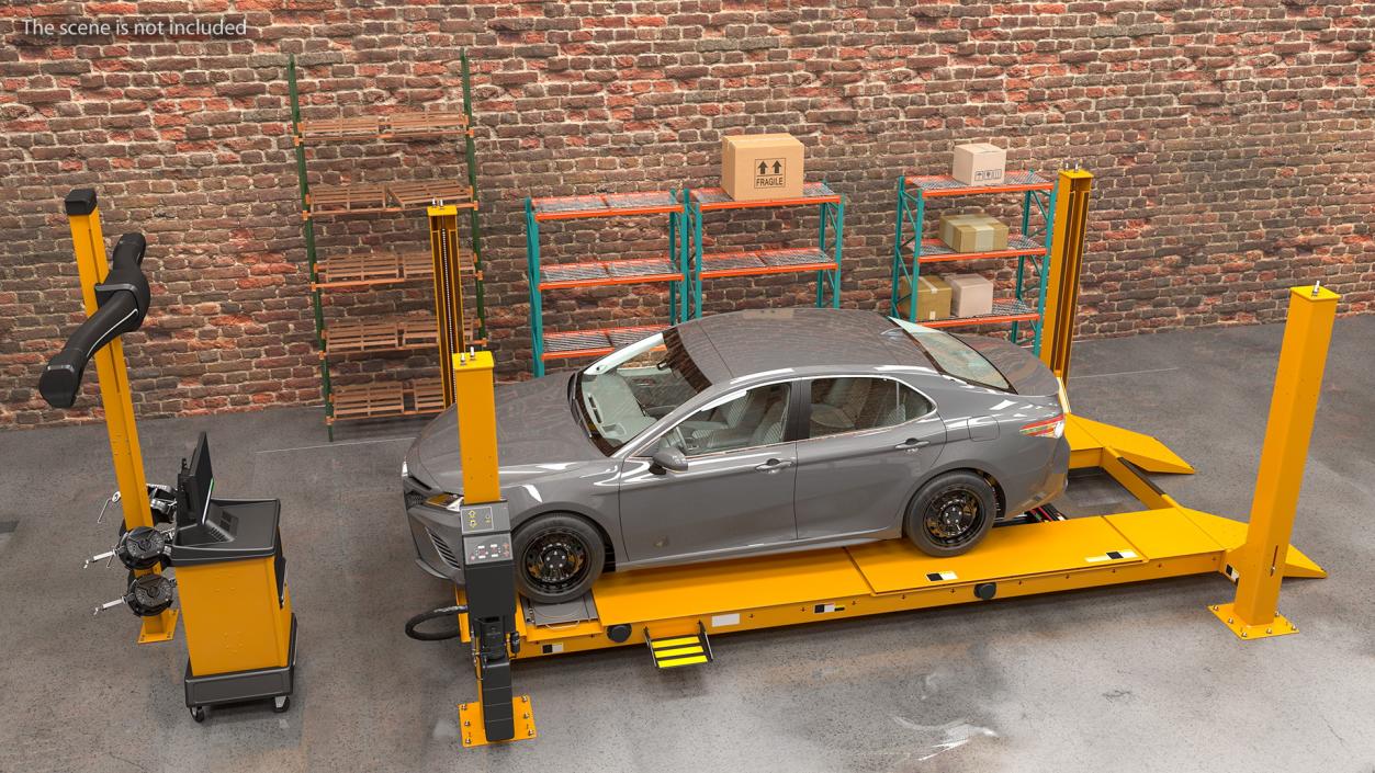 Wheel Alignment Equipment with Car 3D model