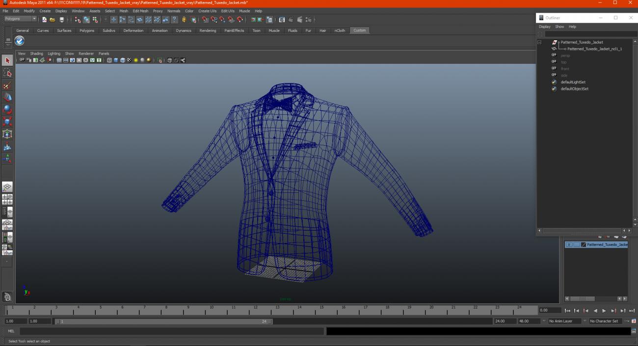 3D Patterned Tuxedo Jacket model