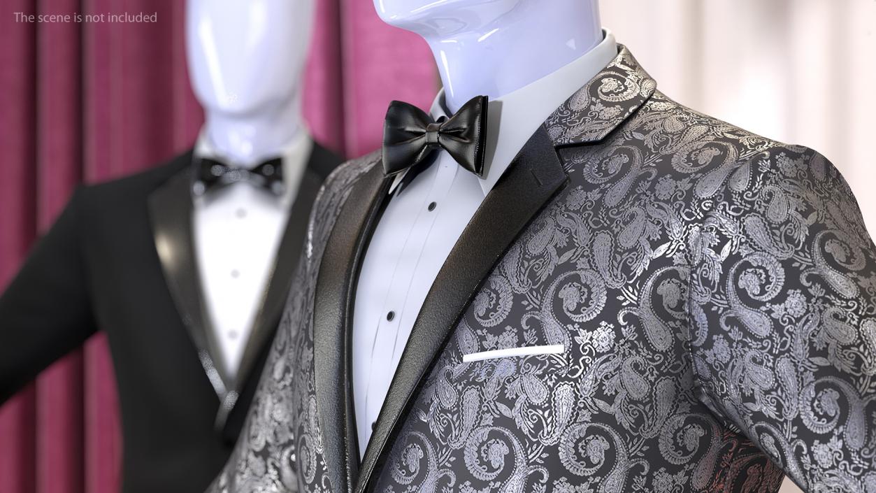 3D Patterned Tuxedo Jacket model