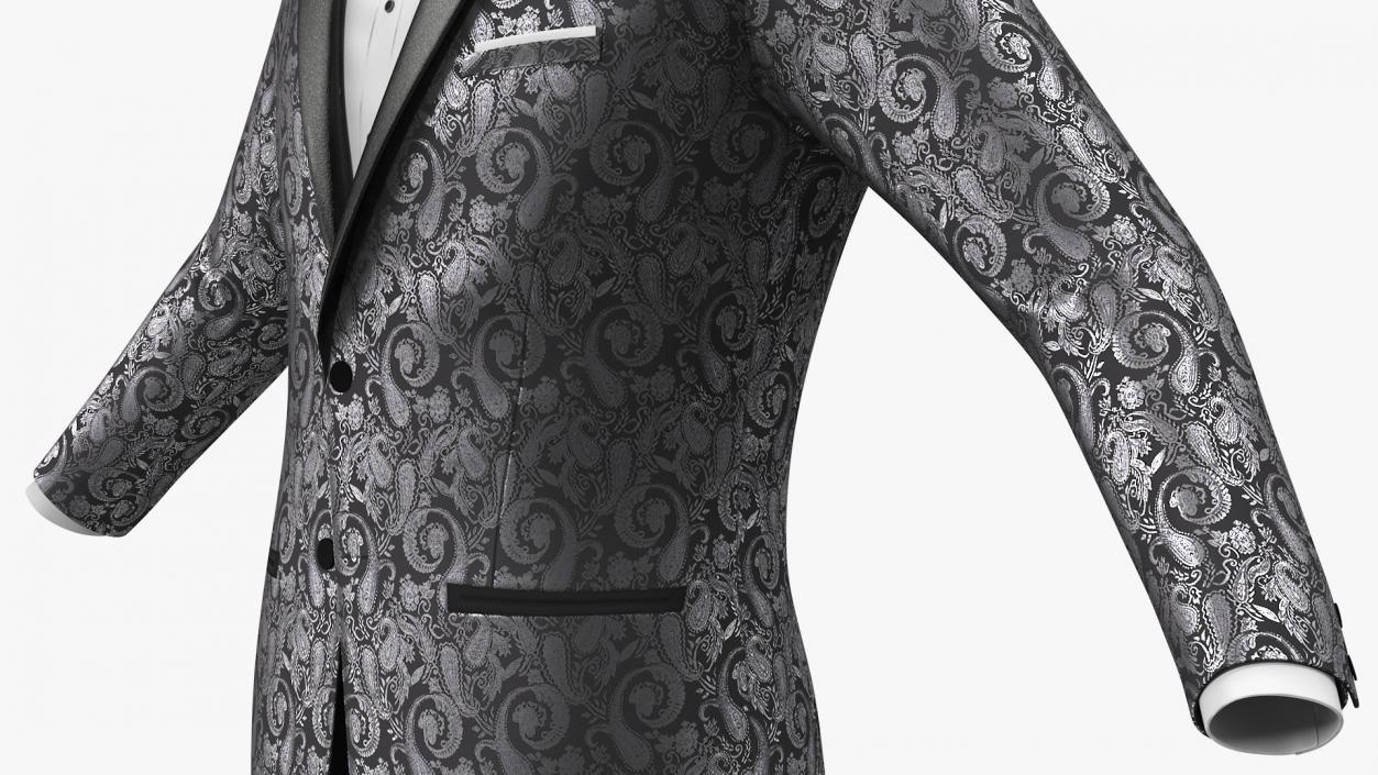 3D Patterned Tuxedo Jacket model