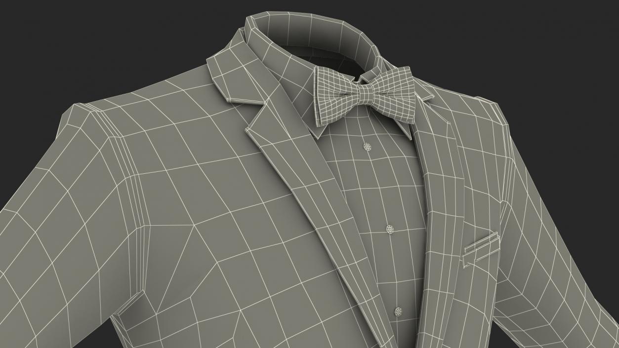 3D Patterned Tuxedo Jacket model