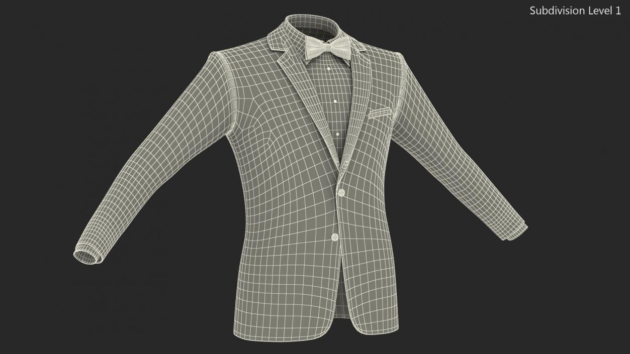 3D Patterned Tuxedo Jacket model