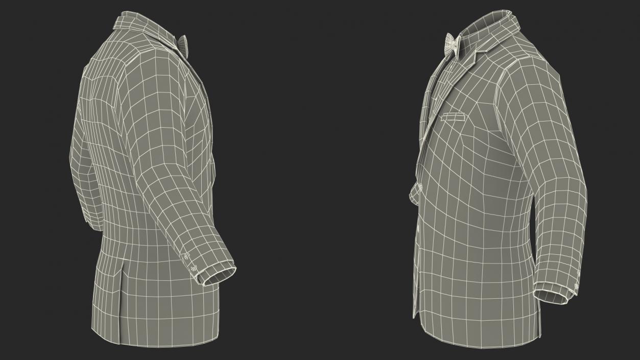 3D Patterned Tuxedo Jacket model