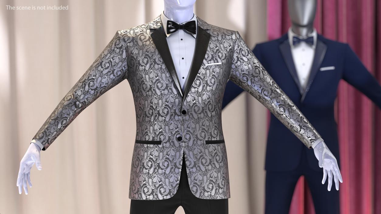 3D Patterned Tuxedo Jacket model