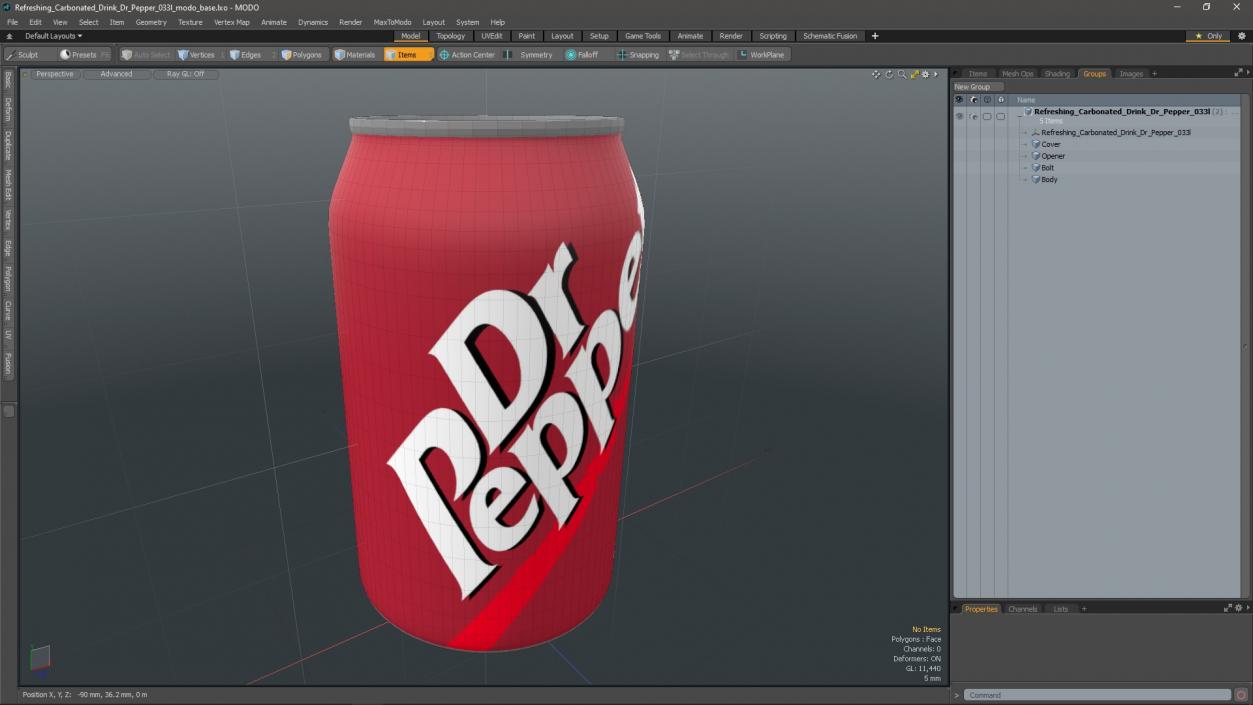 Refreshing Carbonated Drink Dr Pepper 033l 3D