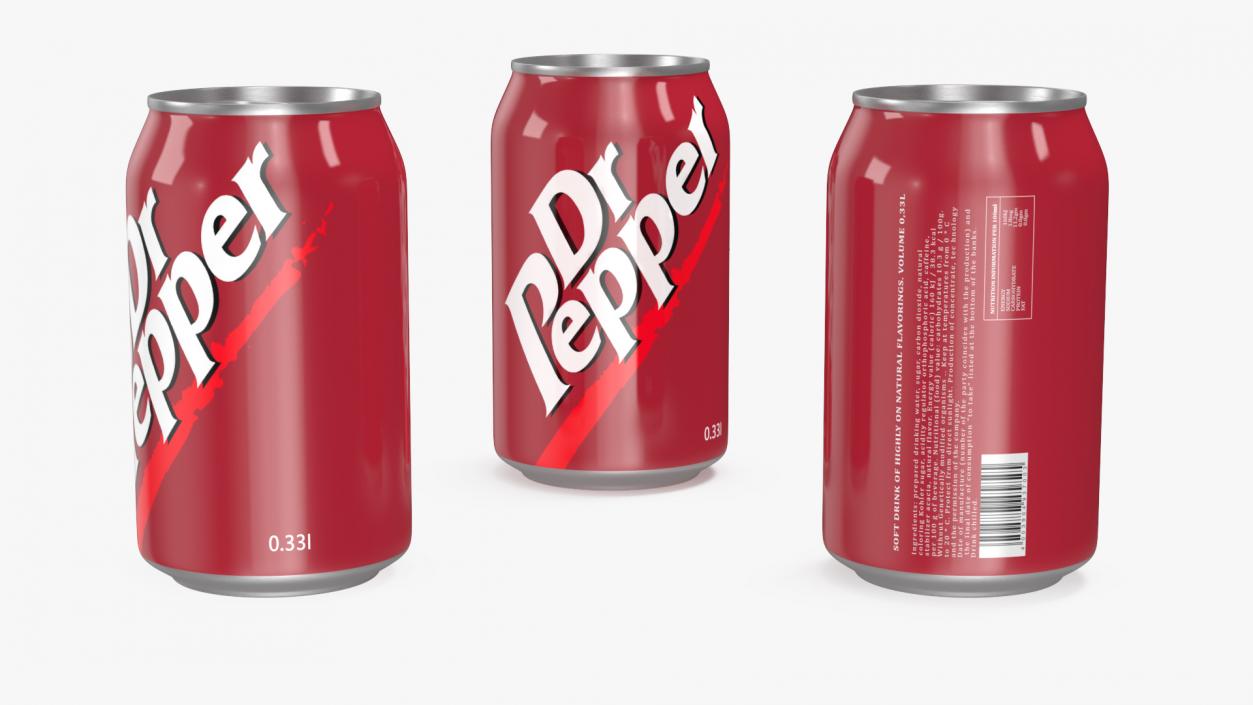 Refreshing Carbonated Drink Dr Pepper 033l 3D