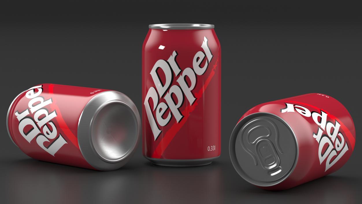 Refreshing Carbonated Drink Dr Pepper 033l 3D