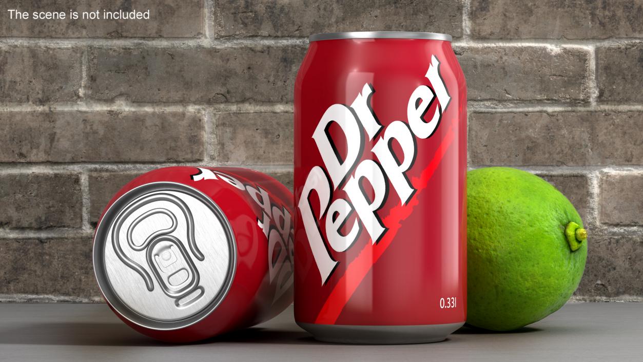 Refreshing Carbonated Drink Dr Pepper 033l 3D